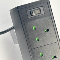 Bloc multiprise de bureau à 4 prises avec pince amovible, port USB-C et interrupteur, prise UK/US/EU 13A, bande d'alimentation de bord de bureau