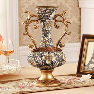European-style High-end Home Accessories Vase <b>Ornaments</b> Vintage Luxury Resin Decoration <b>Ornaments</b> New House Living Room <b>Flower</b> - Product Image 1