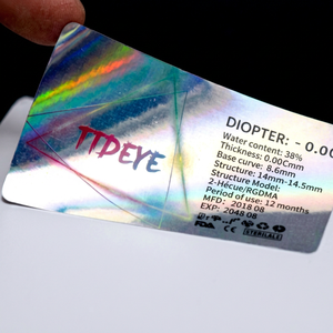 Autocollant holographique rectangulaire en PET imprimé UV, modèle 2-Hécue/RGDMA, étiquette d'emballage stérile - Product Image 1