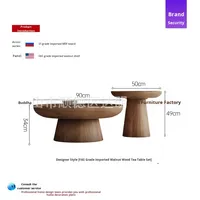 Table basse ronde en bois massif de style Wabi-Sabi, salon, maison, petit appartement, design artistique créatif, haut de gamme, moderne