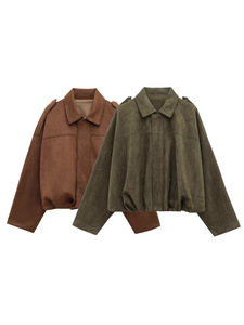 Chaqueta de <span class=keywords><strong>aviador</strong></span> con efecto de textura de viento informal de conejo largo de piel de serpiente para <span class=keywords><strong>mujer</strong></span> europea americana transfronteriza 2025 otoño nueva moda - Product Image 2