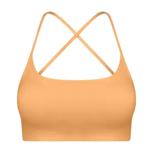 New Fashion Thin Belt Cross Hollow Back Sports Bra Low Intensity Yoga Pilates Sports Underwear