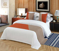 Offre Spéciale de l'usine Luxe hôtel 5 étoiles chemins de lit colorés et oreillers assortis Foulard de lit personnalisé reine roi impression logo