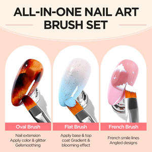 Pincel de nailon con mango metálico para decoración de uñas y dibujo, venta al por mayor - Product Image 5