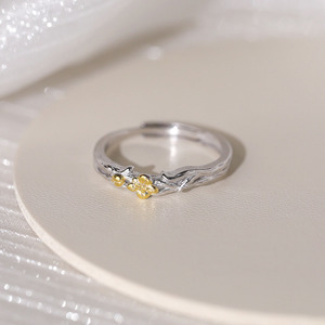 แหวนคู่รัก S925ต้นโอ๊กและผ้าฝ้ายแหวนเงินสเตอร์ลิงสำหรับเป็นของขวัญวันวาเลนไทน์เครื่องประดับ YB-XY-768 - Product Image 5