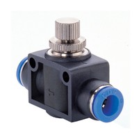 Vanne à main de réglage du débit d'air STNC NSF08 bleu noir 8 mm, raccord droit pour tube, pièces pneumatiques