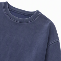 Sweat-shirt ample à col ras du cou Mineral Wash avec poignets côtelés, effet vintage délavé, style streetwear, pour un usage quotidien décontracté