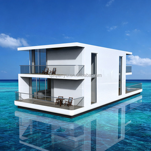 Villa flottante <span class=keywords><strong>de</strong></span> luxe <span class=keywords><strong>de</strong></span> 20 m, <span class=keywords><strong>maison</strong></span> moderne sur l'eau à deux étages avec terrasse accédable par la mer pour projet d'hébergement hôtelier en complexe - Product Image 1