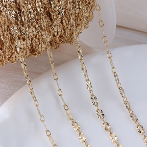 Chaînes à maillons plats de 2,5 mm <span class=keywords><strong>en</strong></span> or 14 carats plaqué/<span class=keywords><strong>argent</strong></span> 925, pour la fabrication de colliers, bracelets et chaînes de cheville, fabrication de bijoux permanents faits à la main - Product Image 3