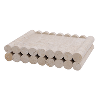 Plateau de rangement rectangulaire en pierre de travertin naturelle gravée style Wabi-Sabi de luxe Stonekocc, bord festonné