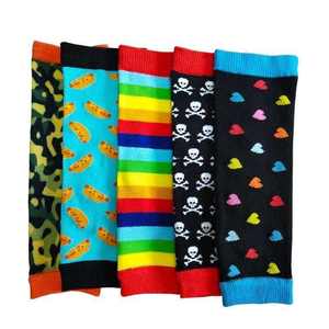 Manchons de jambe de sport personnalisés, flexibles, à motifs fantaisie, colorés, en coton respirant, offrant un soutien pour le mollet - Product Image 1