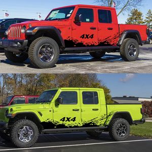 Set di 4 Adesivi per Auto <span class=keywords><strong>4X4</strong></span> Fuoristrada con Grafica di Onde Montane, Decalcomania in Vinile per Accessori Esterni di Auto e Camion - Product Image 4