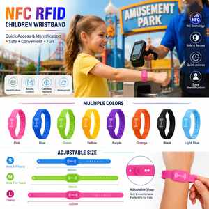 Pulsera de Seguridad Ajustable con NFC RFID para Niños, para Parques de Atracciones, para un Acceso Rápido e Identificación - Product Image 2