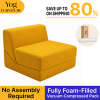 Canapé-lit pliable une place en tissu japonais chenille, chaise convertible en éponge, canapé compressé en boîte pour appartement, hôtel, villa