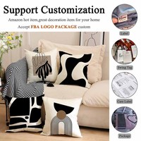 Housse de coussin décorative personnalisée à imprimé abstrait nordique, très tendance, imprimée numériquement par sublimation