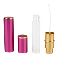 Échantillon Gratuit - Flacon de Parfum Miniature en Verre et Aluminium de 8 ml, Vide, Rechargeable, avec Atomiseur Rotatif