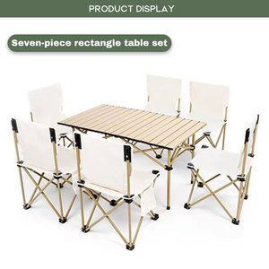 Bộ bàn ghế xếp gọn ngoài trời màu đen, chịu lực cao, dùng cho cắm trại - Product Image 3