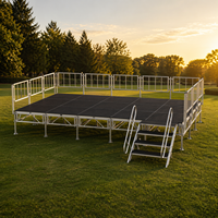 Plateforme de défilé de mode en alliage d'aluminium, passerelle double couche portable, hauteur réglable, charge lourde 750 kg pour défilé de mode