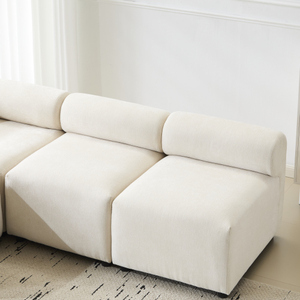 4-Piece Convertible L-Shaped Modular Sectional Chenille <b>Sofa</b> Set for Apartment & Hotel Living Rooms - Product Image 5