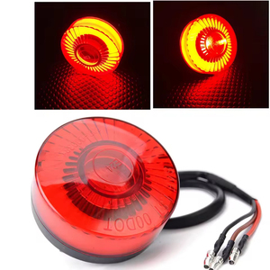 Feu arrière LED universel E-Mark <span class=keywords><strong>ABS</strong></span> rouge/fumé petit rond pour ATV, UTV, <span class=keywords><strong>moto</strong></span> – Feu de position, de <span class=keywords><strong>frein</strong></span> et d'arrêt - Product Image 2