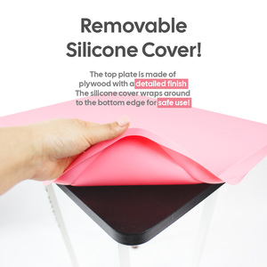 헤디스 그루밍 대형 미끄럼 방지 실리콘 그루밍 테이블 커버 (핑크 네이비)-방수 스크래치 방지 및 내구성 있는 표면 보호대 - Product Image 5