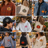 Patchs brodés Citrouille d'Halloween à thermocoller ou à coudre, appliques mignonnes multicolores pour vestes, chapeaux, sacs et vêtements