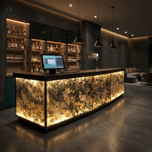 Luxury Natural Flexible Copper Slate Stone Veneer Eco-Friendly Black Durable Translucent <b>Wall</b> <b>Cladding</b> <b>Panel</b> <b>Interior</b> Dining - Product Image 2