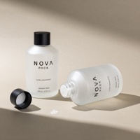 Flacon d'huile à barbe personnalisé de 60 ml, 100 ml, 120 ml, 200 ml, flacon en verre givré pour toner, huile capillaire, huile corporelle avec bouchon à vis noir mat