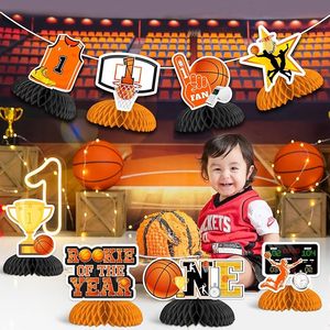 Décorations 1er Anniversaire Thème Basket-ball « <span class=keywords><strong>Rookie</strong></span> of <span class=keywords><strong>the</strong></span> Year » – 8 Pièces, Centre de Table Nid d'Abeille - Product Image 5