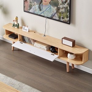 Juego de Muebles de Madera para Sala de Estar con Soporte para <span class=keywords><strong>TV</strong></span> y Mesa de Centro con Almacenamiento, Diseño Moderno y Sencillo - Product Image 4