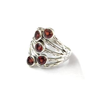 แหวนโกเมนเงินแท้ 925 แหวนพลอยโกเมน งานแฮนด์เมด คอลเลคชั่นแหวนสวย เครื่องประดับเงิน ราคาขายส่ง - Product Image 5