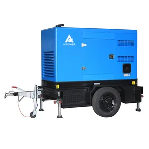 Generator kedap suara portabel, 20kw 30KW Generator Diesel tipe Trailer 25kva mesin DCEC