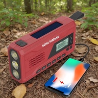 Kit de survie d'urgence rétro Fortune Earthquake avec lampe torche portable, panneau solaire, manivelle, radio numérique LCD AM FM