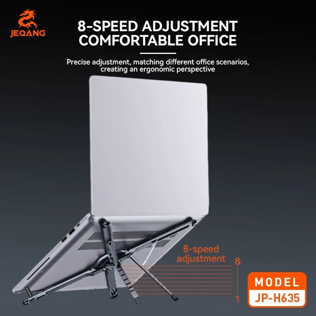 JP-H635 Magnetic Aluminum Alloy Folding Stand | 3-in-1 for Laptop/Tablet/Phone, 8-Speed Adjustable, Portable & Ergonomic
