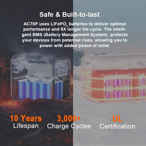 Générateur <span class=keywords><strong>solaire</strong></span> BLUETTI 1000W centrale électrique portable avec sortie 220V 230V pour usage d'urgence domestique et extérieur - Product Image 5