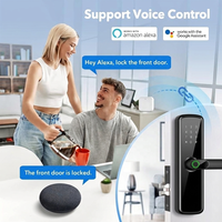 Fabrication OEM ODM, serrure de porte intelligente numérique électronique avec empreintes digitales, contrôle par application WIFI Tuya Ttlock, mot de passe, sécurité, pour portes en bois