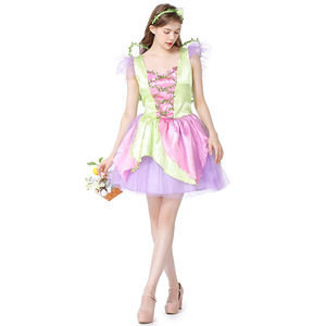 Disfraz de Hada Verde XJHalloween para <span class=keywords><strong>Mujer</strong></span> Adulta, Conjunto de Hada de las Flores para Juego de Roles, Vestido de Princesa de Halloween - Product Image 3