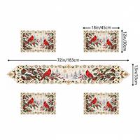 Nouvel ensemble de chemin de table et de sets de table 2027, motif bonhomme de neige de Noël, style vintage en dentelle, 100% polyester, lavable, pour la maison et les fêtes, pour l'exportation