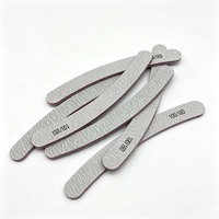 Lime à ongles zébrée double face personnalisée en forme de banane K, grain 100/180, durable, lavable, réutilisable, pour manucure professionnelle