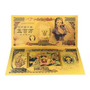Uang Kertas Berlapis Emas 24k Anime Jepang yang Dipersonalisasi, Uang Kertas Berlapis Emas One Piece - Product Image 3