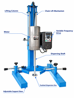 Disperseur haute vitesse 0,2-2L pour dispersion de liquides, équipement de laboratoire, mélangeur hydraulique vertical automatique