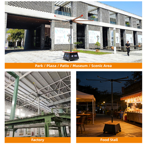 Ventilatore VFans a Magneti Permanenti ad Alta Portata e Bassa Velocità, Ventilatore HVLS per Esterni, Raffreddamento Industriale, Commerciale e per Resort - Product Image 3