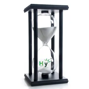 HONGHAO multi-functional Sandglass Timer Decoration Hourglass Timer 45 Minutes Black Frame with White Sand