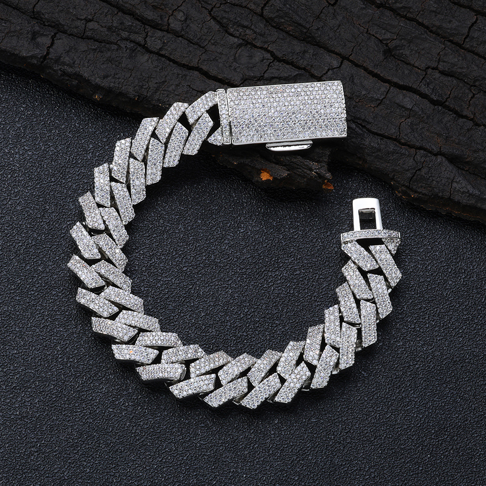 Oro blanco (ancho 16 mm) - pulsera de 7 pulgadas (largo 17,78 cm)