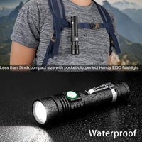 Mini Linterna de Bolsillo T6, Luz Pequeña Súper Brillante, Alta Potencia, Zoom, Recargable, Batería de Litio 18650 Extraíble, Linterna de Inundación