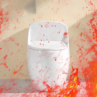 WC monobloc en céramique pour projets hôteliers, à double chasse, à siphon, à poser au sol, avec abattant à fermeture douce, vente en gros