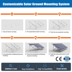 Soporte Solar Fotovoltaico de Alta Calidad en Oferta, Soporte <span class=keywords><strong>para</strong></span> Paneles <span class=keywords><strong>Solares</strong></span> <span class=keywords><strong>para</strong></span> Montaje en Suelo en Terrenos Abiertos - Product Image 3