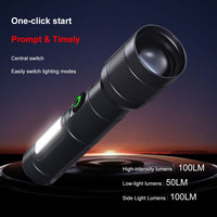 Zoom télescopique multifonction haute luminosité Linterna 6 Modes d'éclairage USB Rechargeable LED torche lumière lampe de poche tactique