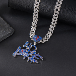 Collier avec pendentif en forme de lettre NO LOVE pour homme, vente en gros - Product Image 6