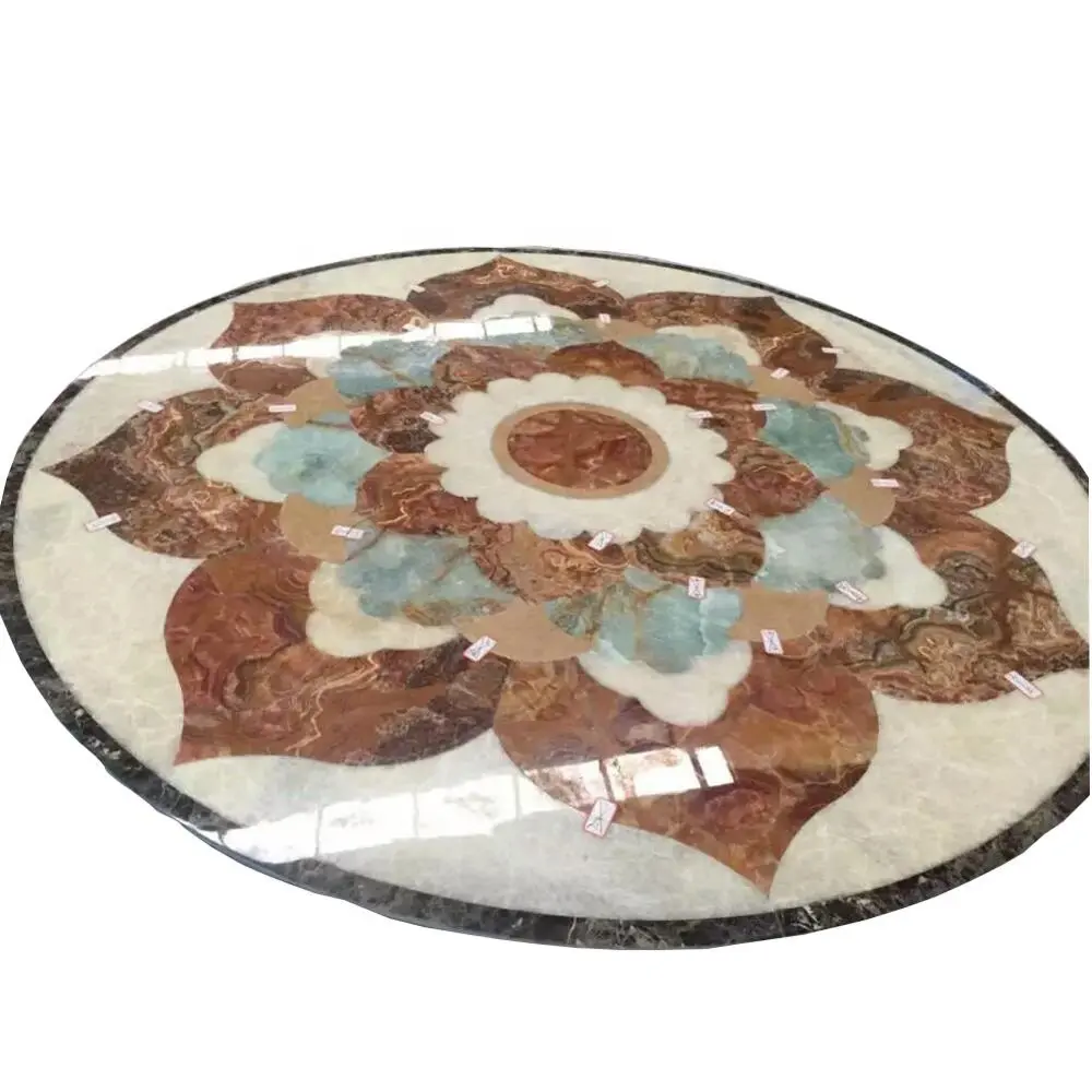 Decorativo azulejos de mármol medallones azulejo de piso de medallón de
